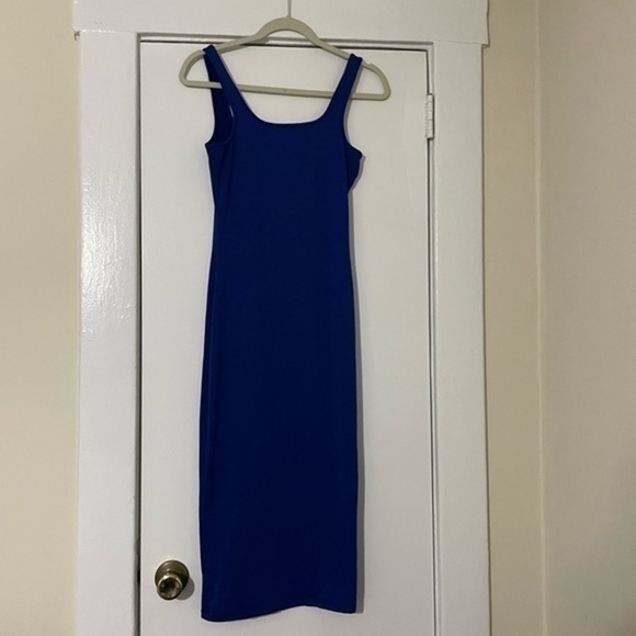Blue‎ bodycon tight maxi dress size Small - Picture 2 of 10
